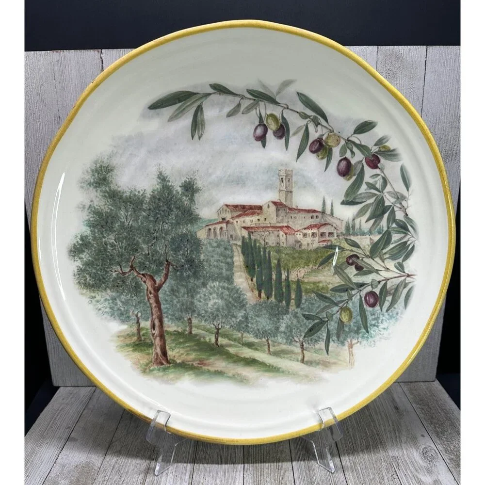 Vtg Sur La Table The Art Of Soul of Cooking Dinner Plate 15'' DIA Made in Italy